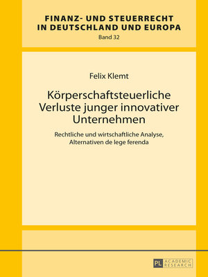 cover image of Körperschaftsteuerliche Verluste junger innovativer Unternehmen